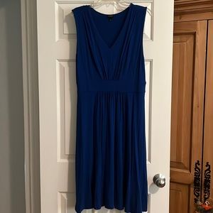 Talbots Blue cotton v-neck sleeveless dress.